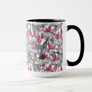 Weißfuchsien und Kolibris Tasse