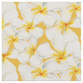 Weißgelbes Gold frangipani Wasserfarbe tropisch Stoff