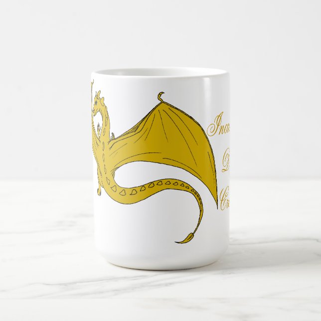 Weißglühende Drache-Kreationens-Tasse - Gold Tasse (Mittel)
