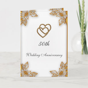 Weißgold 50. Hochzeitstag Karte