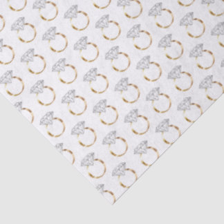 Weißgold-Diamant-Verlobungs-Hochzeitsring-Muster Seidenpapier
