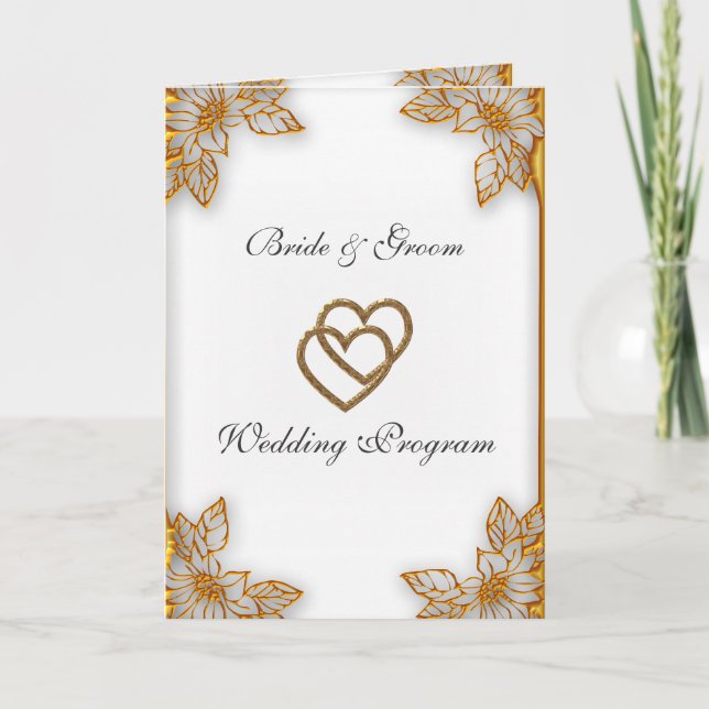 Weißgold  Hochzeitsprogramm Programm (Vorderseite)