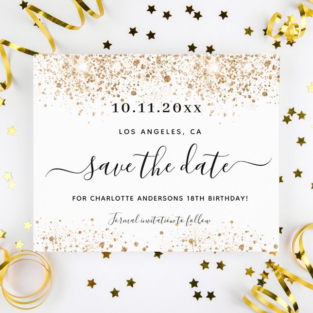 Weißgold Save the Date zum Geburtstag (Von Creator hochgeladen)