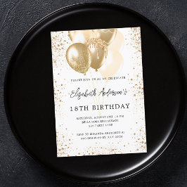 Weißgoldballons für die Geburtstagsparty Einladung