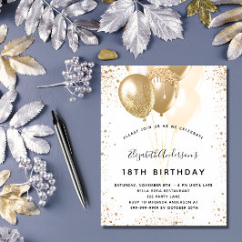 Weißgoldballons zum Geburtstag des Glitzer