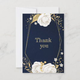 Weißgoldblütenblau Dankeskarte