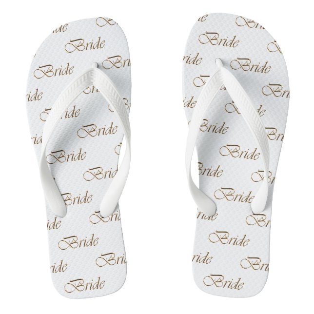 Weißgoldkalligraphie-Muster elegant chic Flip Flops (Fußbett)