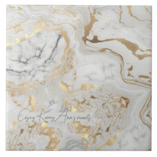 Weißgraue Sand-Imitate goldfarbene Marmortextur Fliese