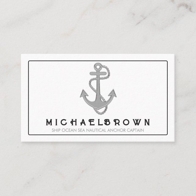 Weißgraue Seeautikanker Visitenkarte (Vorderseite)
