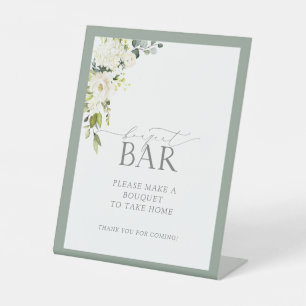 Weißgraue Wasserfarbendusche Bouquet Bar Sockelschild