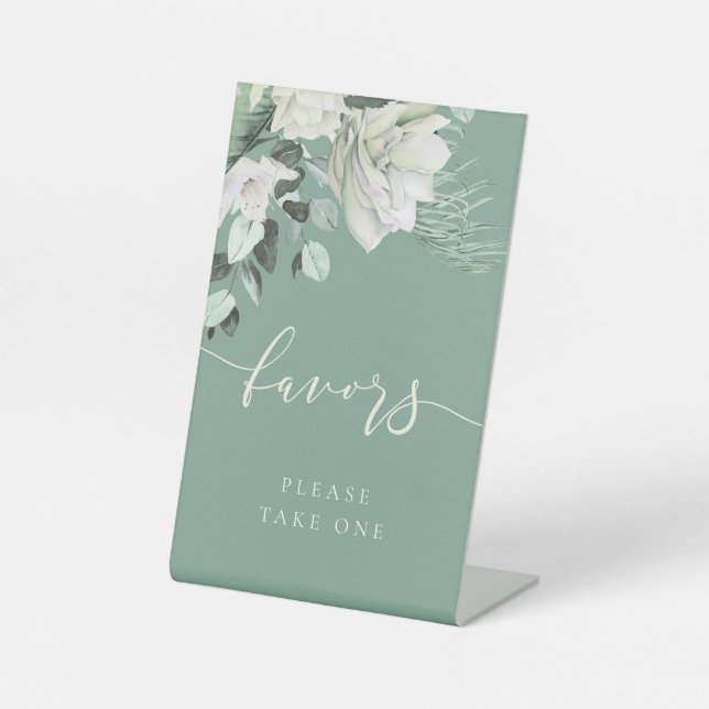 Weißgrüner Strauß bevorzugt Podestschild Sockelschild (Vorderseite)