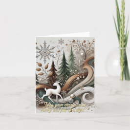 Weißhirsch 2-fache Weihnachtskarte Feiertagskarte