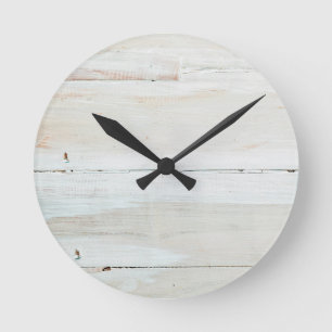 Weißholz Runde Wanduhr