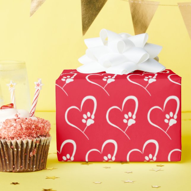 Weißhundpfoten Geschenkpapier (Geburtstagsparty)