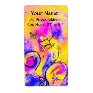 WEISSKALISCHE BLUME & BUTTERFLY-Blau-Rosa