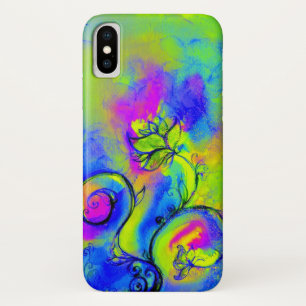 WEISSKALISCHE BLUME Gelber Lila grüner Blumenwirbe iPhone X Hülle