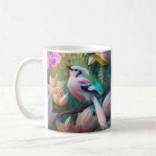 Weißkamm-Rosa-Brust-Fantasievogel Kaffeetasse