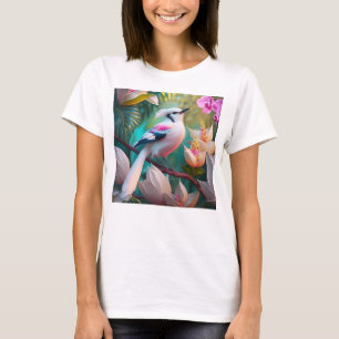Weißkamm-Rosa-Brust-Fantasievogel T-Shirt