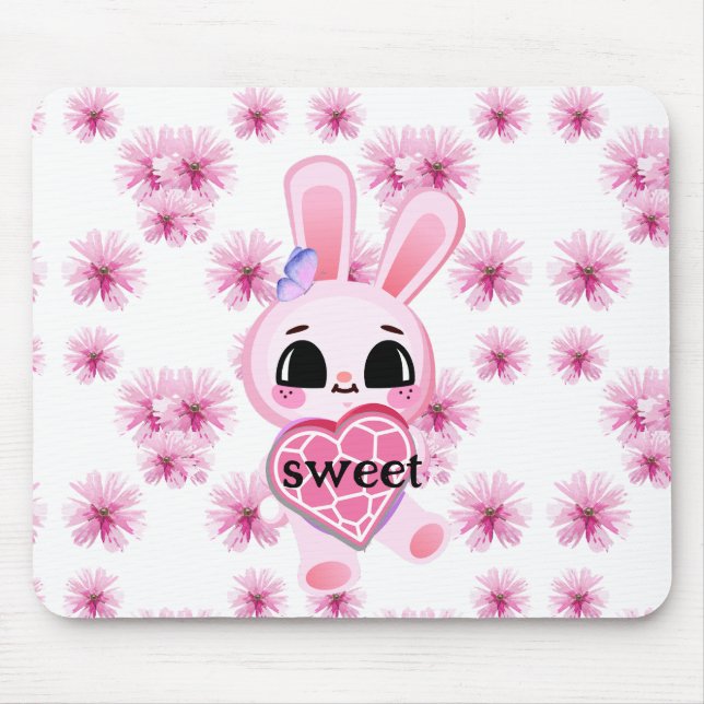 Weißkaninchen Mousepad (Vorne)