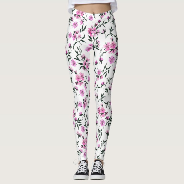 Weißkirschblüte Leggings (Vorderseite)