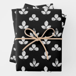 Weißklee Schwarz Geschenkpapier Set