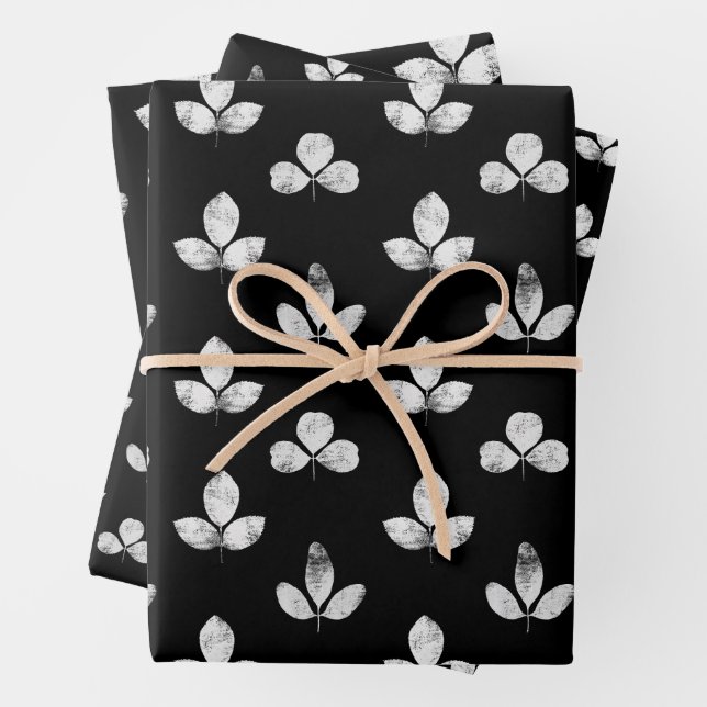 Weißklee Schwarz  Geschenkpapier Set (Beispiel)