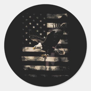 Weißkopfseeadler 4. Juli USA-Flagge Patriotisch Ab Runder Aufkleber