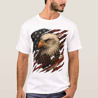 Weißkopfseeadler American Flag T-Shirt – Patriotis