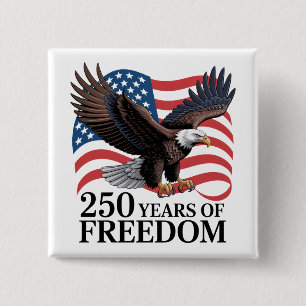 Weißkopfseeadler Amerikanische Flagge 250 Jahre Fr Button