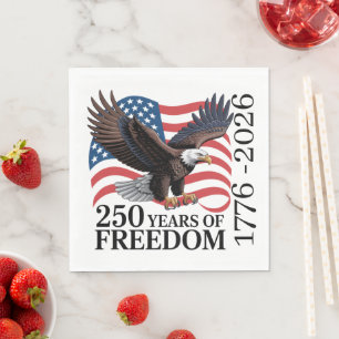 Weißkopfseeadler Amerikanische Flagge 250 Jahre Fr Serviette