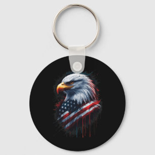 Weißkopfseeadler Amerikanische Flagge 4. Juli Patr Schlüsselanhänger