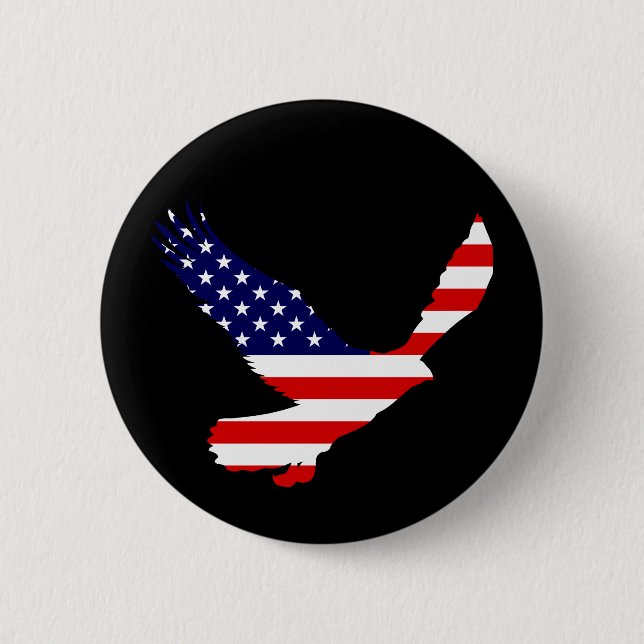Weißkopfseeadler-amerikanische Flagge Button (Vorderseite)