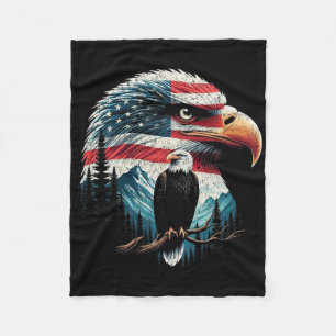 Weißkopfseeadler Amerikanische Flagge Für 4. Juli Fleecedecke