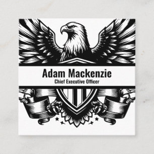Weißkopfseeadler Amerikanische Flagge Patriotische Quadratische Visitenkarte