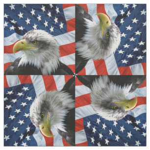 Weißkopfseeadler-amerikanische Flagge Stoff