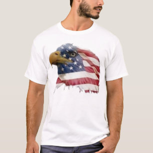 Weißkopfseeadler-amerikanische Flagge T-Shirt
