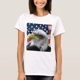 Weißkopfseeadler-amerikanische Flagge T-Shirt