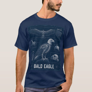 Weißkopfseeadler Anatomie Blueprint T-Shirt