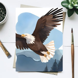 Weißkopfseeadler-Aquarellmalerei Postkarte