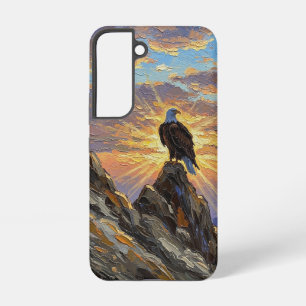 Weißkopfseeadler auf Berggipfel bei Sonnenaufgang  Samsung Galaxy Hülle