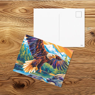 Weißkopfseeadler-Bergbach-Wildnis Postkarte