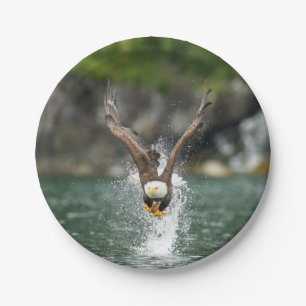 Weißkopfseeadler der große Fang Pappteller