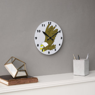 Weißkopfseeadler-Design Runde Wanduhr