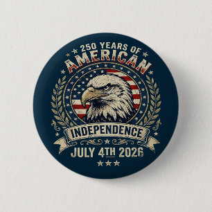 Weißkopfseeadler-Emblem 250 Jahre Amerika Blaue An Button