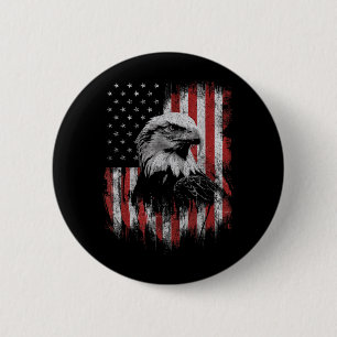 Weißkopfseeadler-Fan 4. Juli Patriotisches USA Button