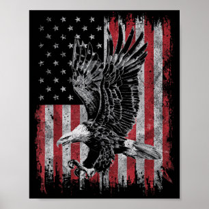 Weißkopfseeadler-Fan 4. Juli Patriotisches USA Poster