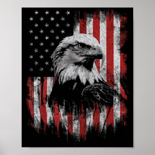 Weißkopfseeadler-Fan 4. Juli Patriotisches USA Poster