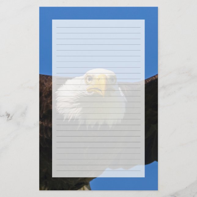 Weißkopfseeadler Flug nah Briefpapier (Vorderseite)