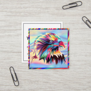 Weißkopfseeadler Geometrisches Prismatisches Desig Quadratische Visitenkarte
