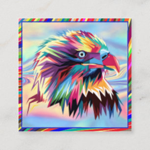Weißkopfseeadler Geometrisches Prismatisches Desig Quadratische Visitenkarte